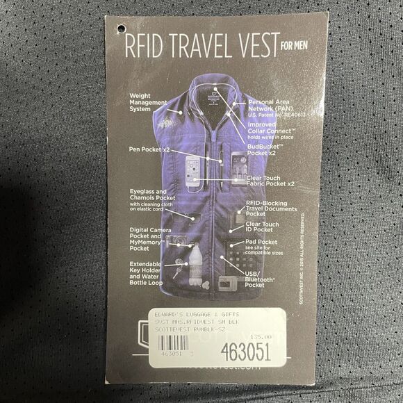 ScotteVest Mens Small Black RFID Travel TEC Vest Jacket Full Zip Pockets - Picture 13 of 15